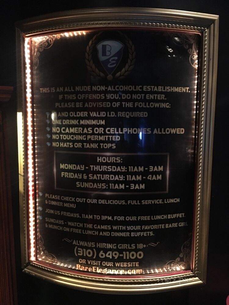 Bare Elegance - Inglewood, CA menu_pic