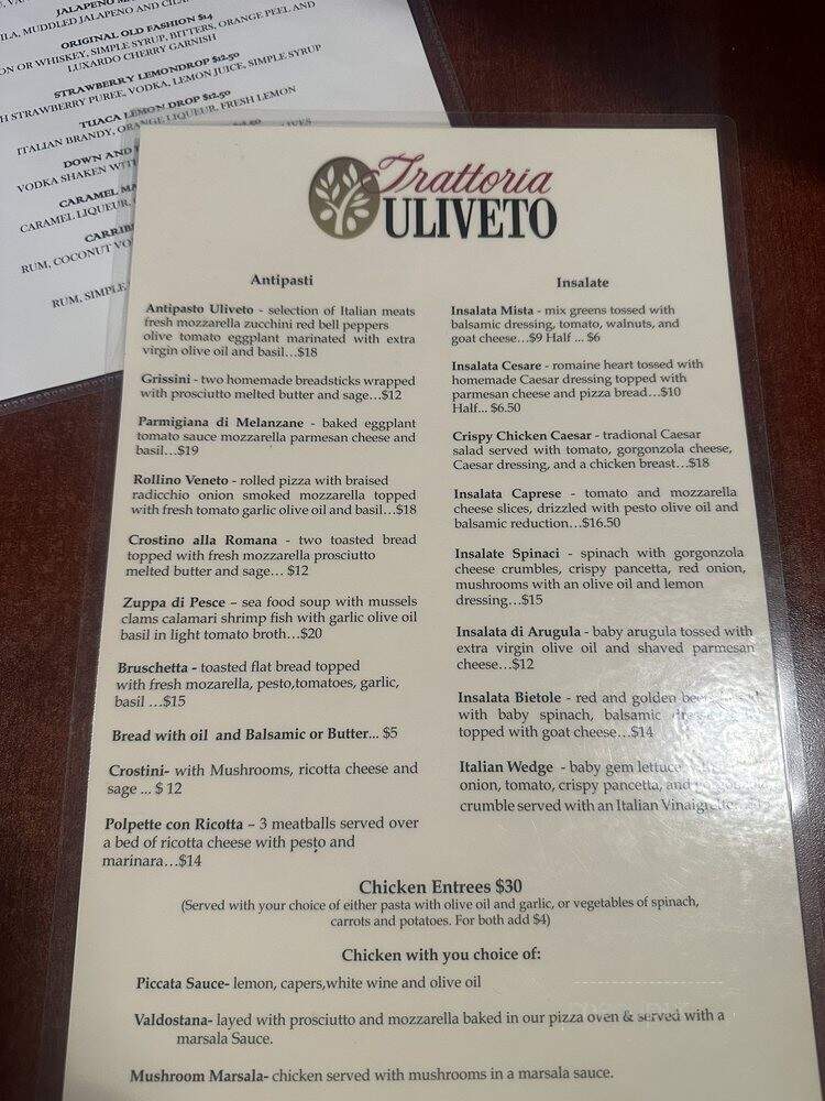 Trattoria Uliveto - Santa Maria, CA menu_pic