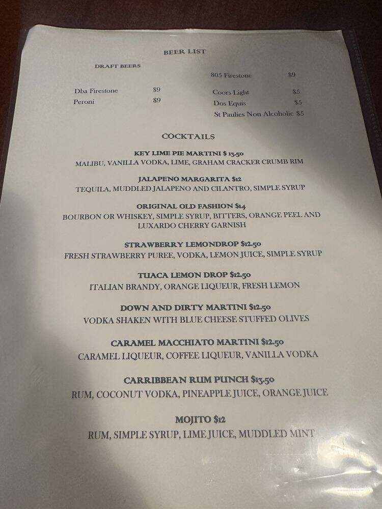 Trattoria Uliveto - Santa Maria, CA menu_pic
