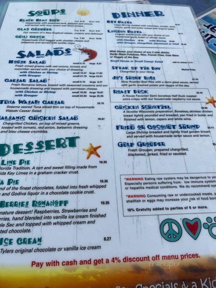Bridge Tender Inn - Bradenton Beach, FL menu_pic