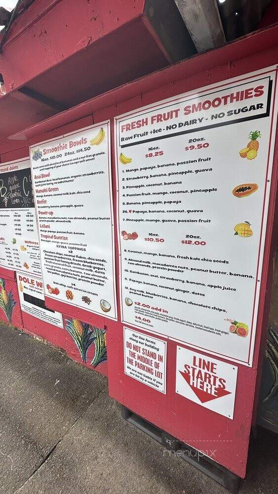 Aloha Juice Bar - Hanalei, HI menu_pic
