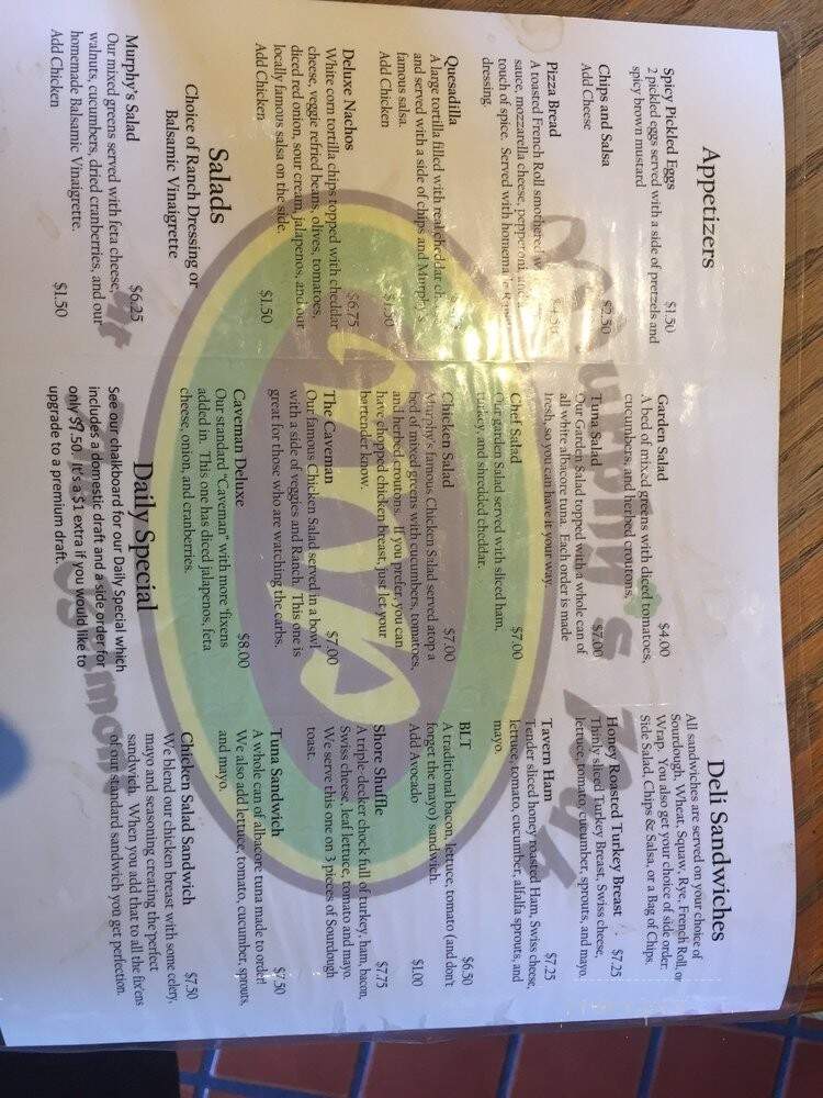 Murphy's Pub & Patio - Long Beach, CA menu_pic