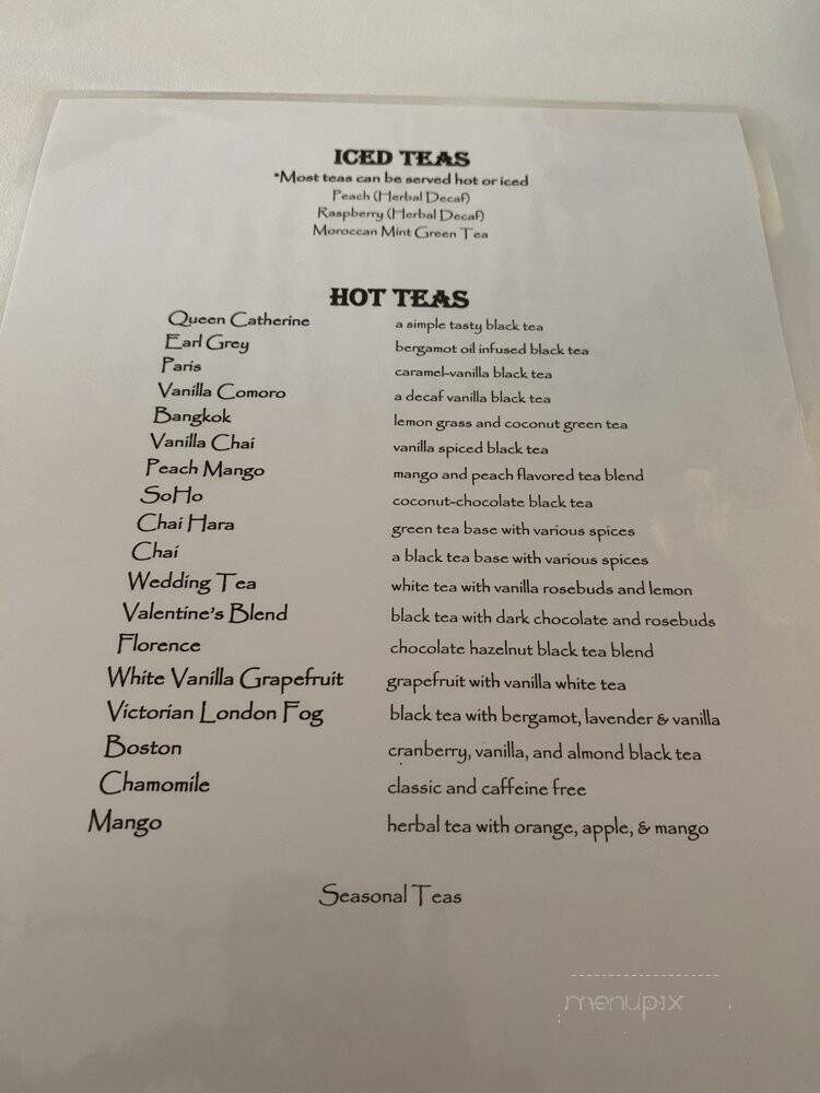 Ashes Boutique and Tea Room - Jacksonville Beach, FL menu_pic