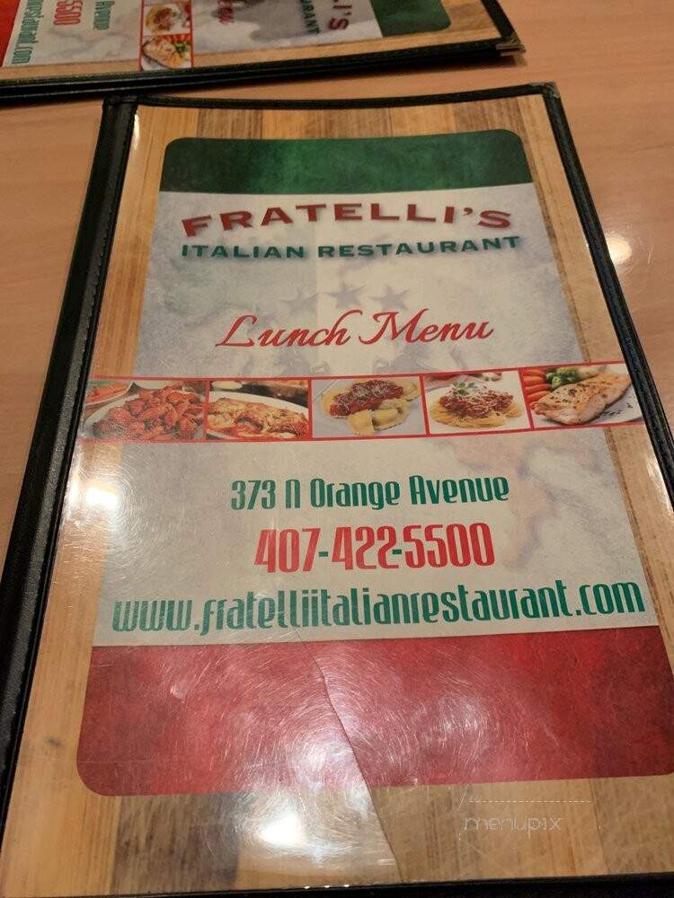 Fratelli's Restaurant - Orlando, FL menu_pic