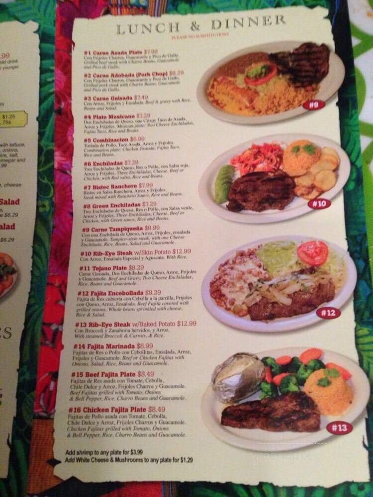 El Sol de Mexico - Corpus Christi, TX menu_pic