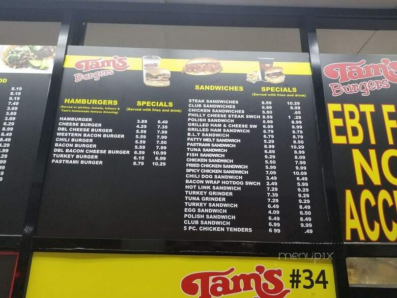 Tam's Burgers - Los Angeles, CA menu_pic