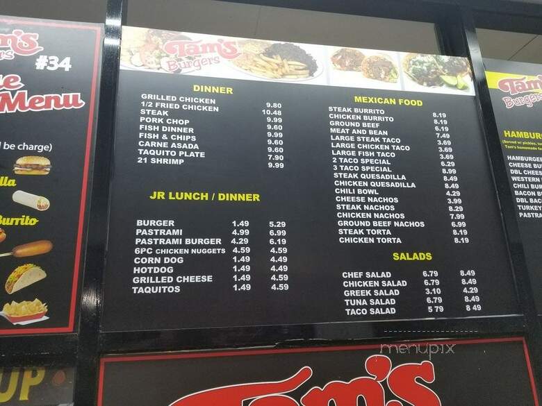 Tam's Burgers - Los Angeles, CA menu_pic