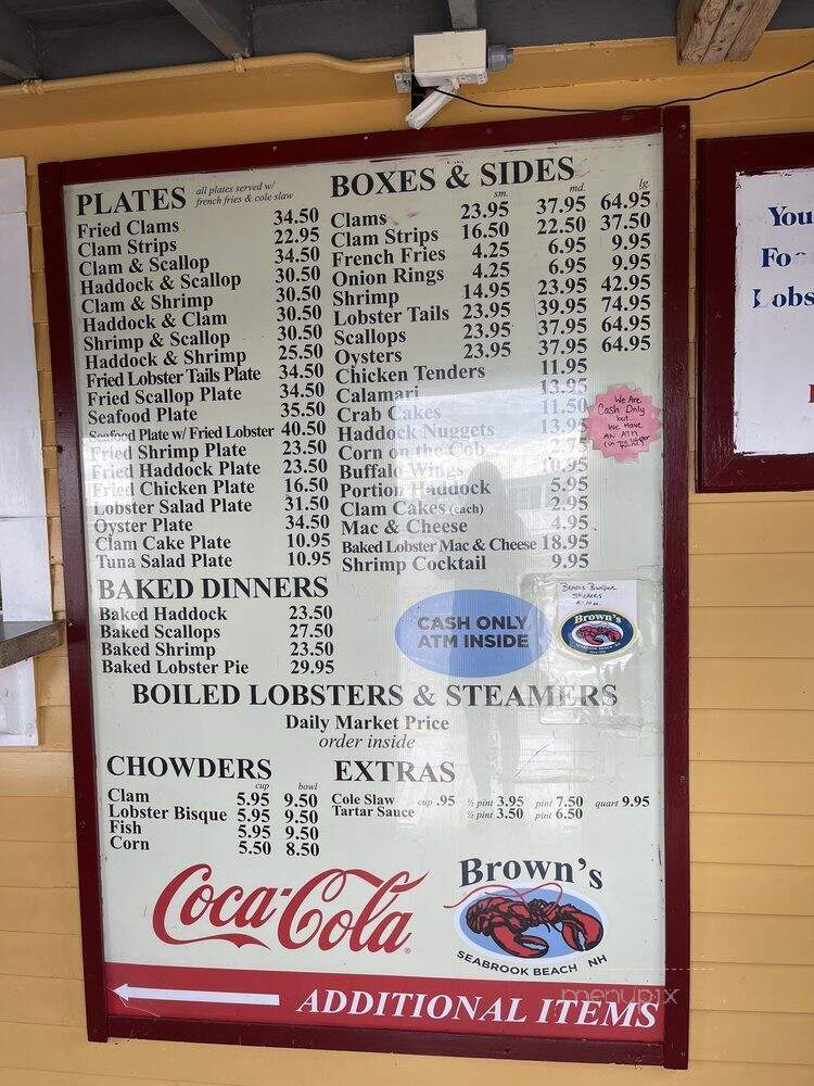 Brown's Seabrook Lobster Pound - Seabrook, NH menu_pic