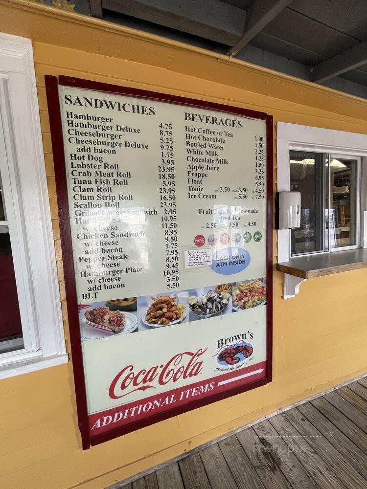 Brown's Seabrook Lobster Pound - Seabrook, NH menu_pic