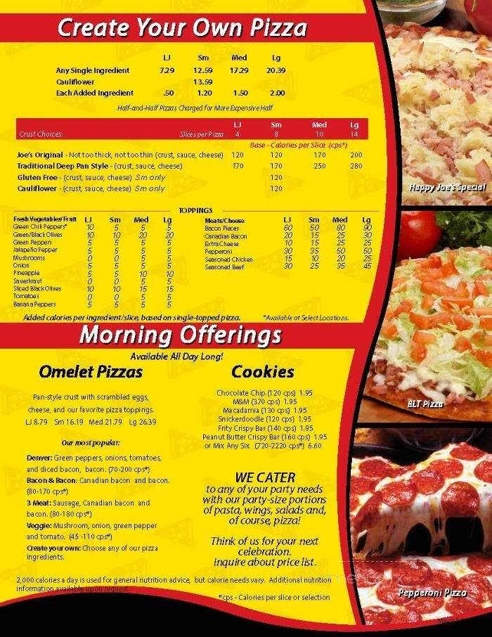 Happy Joe's Pizza & Ice Cream - Minot, ND menu_pic