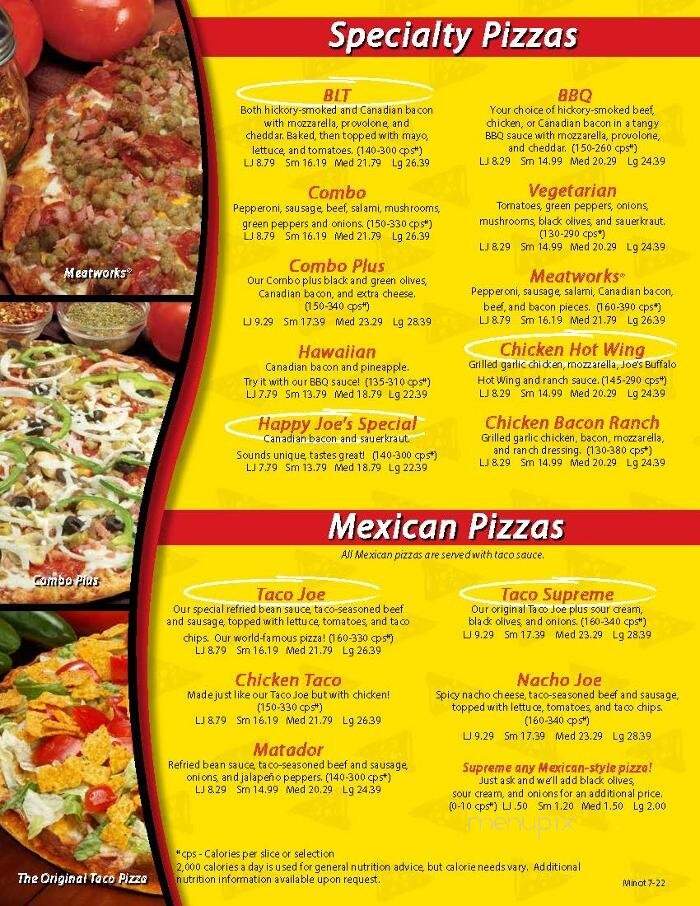 Happy Joe's Pizza & Ice Cream - Minot, ND menu_pic
