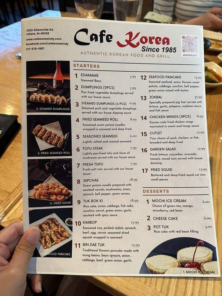Cafe Korea - Fishers, IN menu_pic