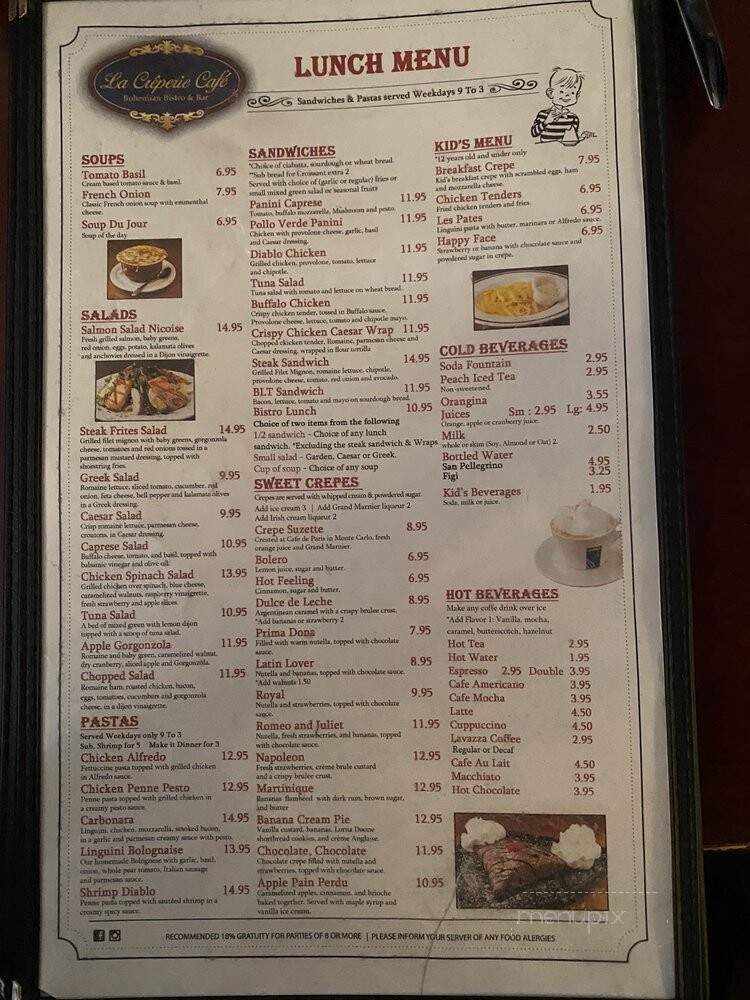 La Creperie Cafe - Long Beach, CA menu_pic