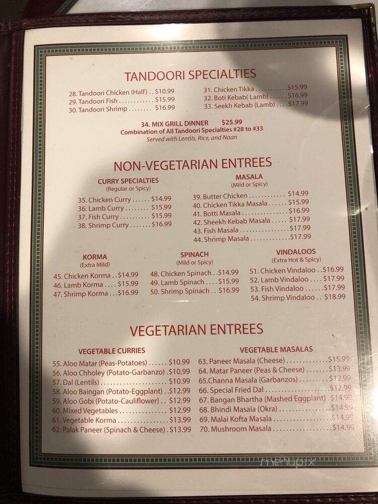 Tandoori Chicken Restaurant - Metairie, LA menu_pic
