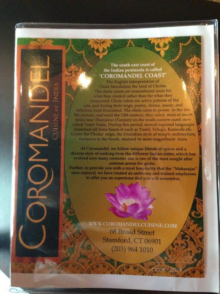 Coromandel Cuisine of India - Stamford, CT menu_pic