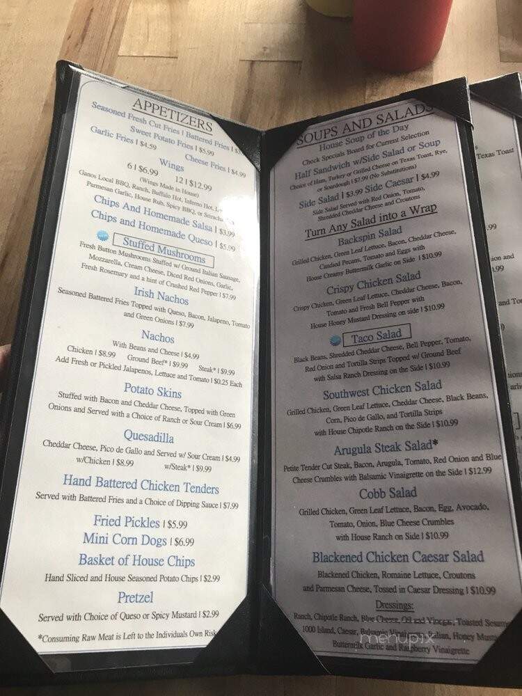 BackSpin Texas Sports Bar & Grill - Austin, TX menu_pic