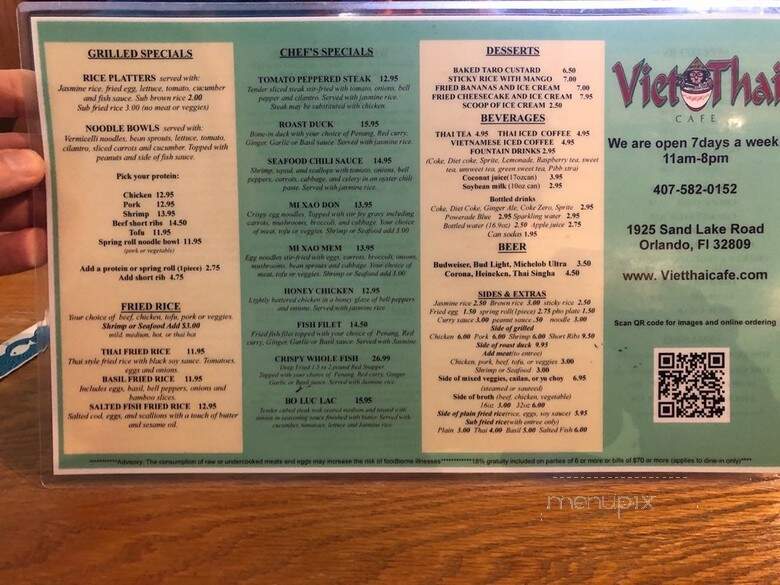 Viet Thai Cafe - Orlando, FL menu_pic