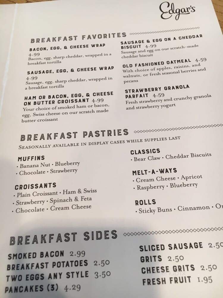 Edgar's Old Style Bakery - Birmingham, AL menu_pic