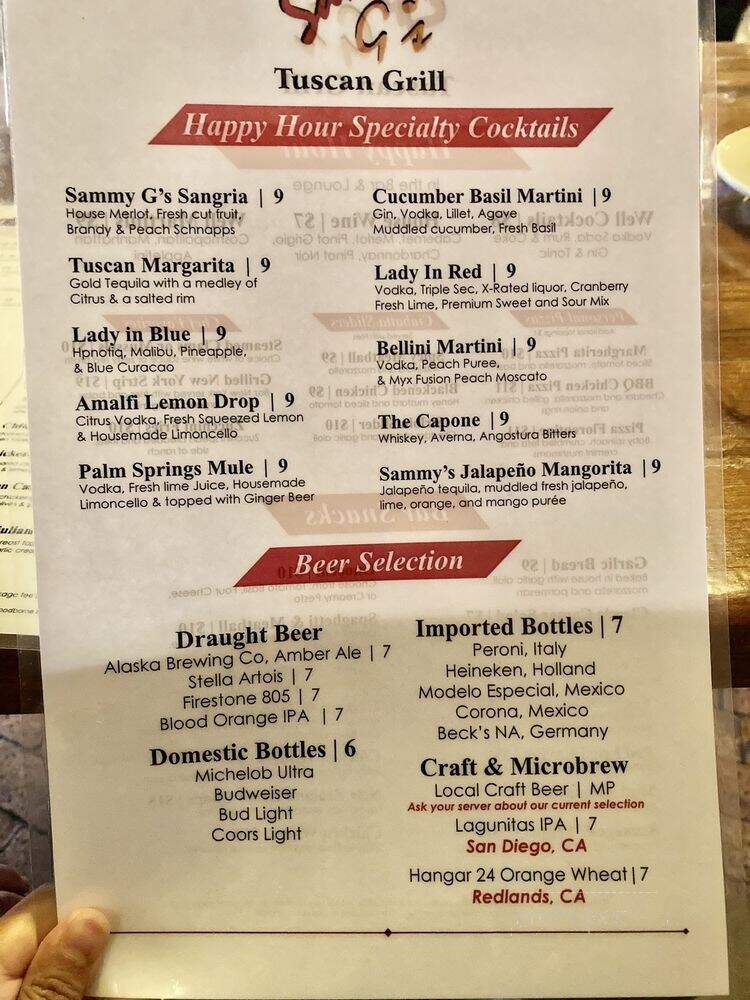 Sammy G's Tuscan Grill - Palm Springs, CA