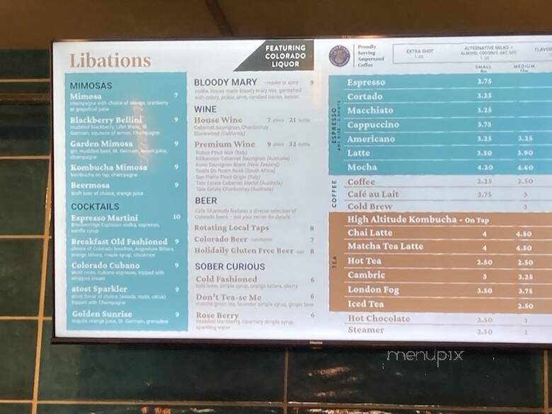 Cafe 13 - Golden, CO menu_pic