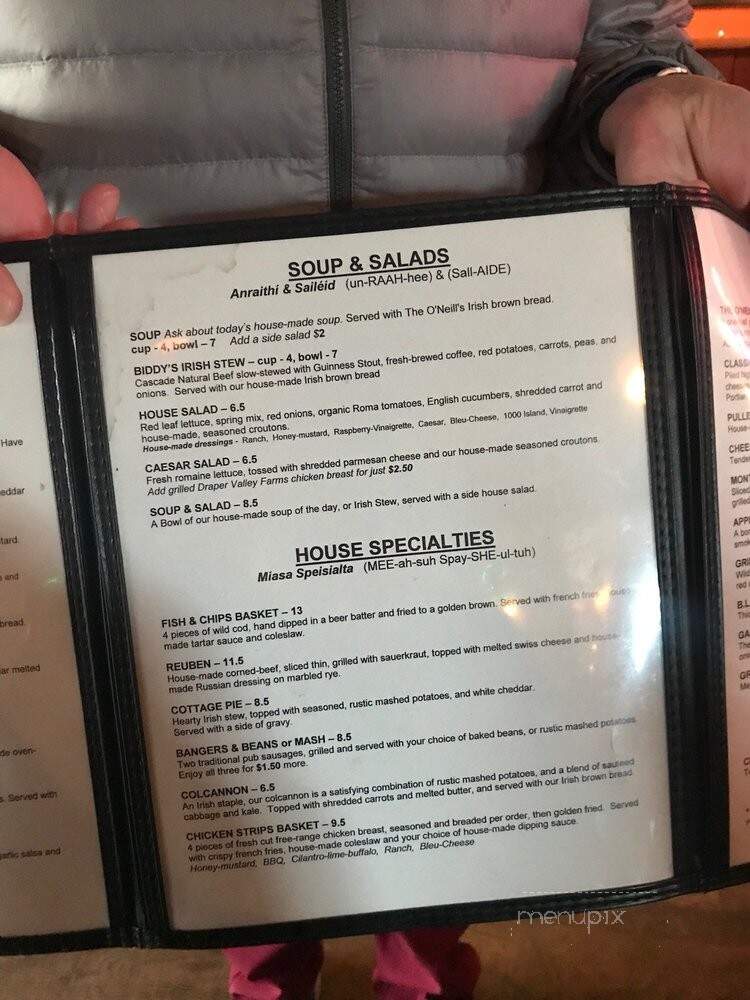 Biddy McGraw's - Portland, OR menu_pic