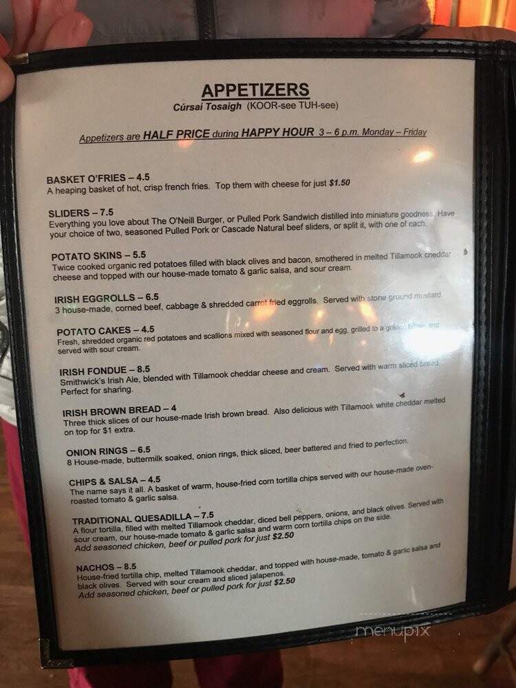Biddy McGraw's - Portland, OR menu_pic