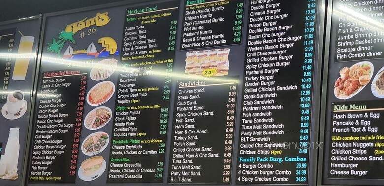 Tam's Burgers - Montebello, CA menu_pic
