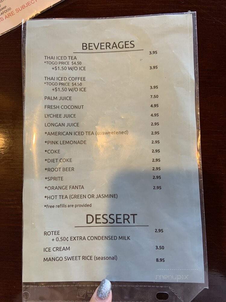 Win Thai Cuisine - Anaheim, CA menu_pic