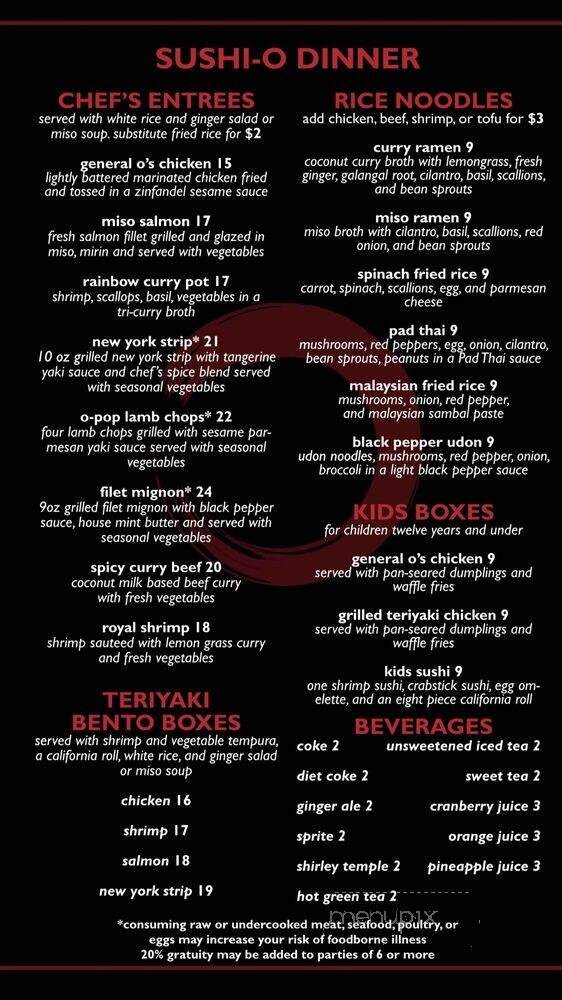 Sushi-O - Midlothian, VA menu_pic