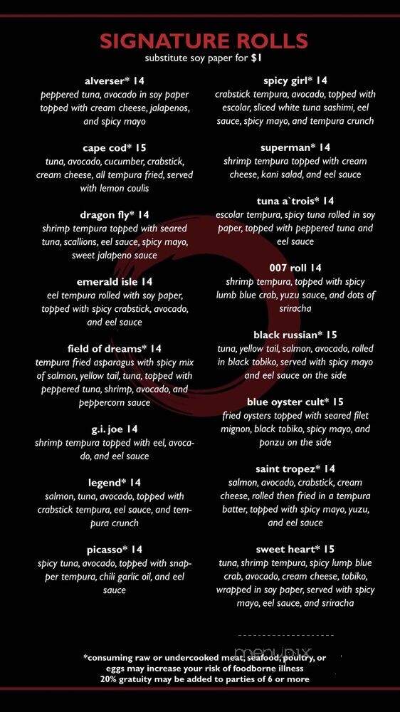 Sushi-O - Midlothian, VA menu_pic