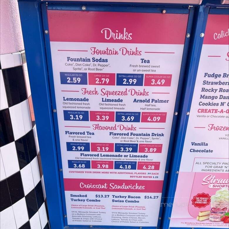 Caliche's Frozen Custard - Las Cruces, NM menu_pic