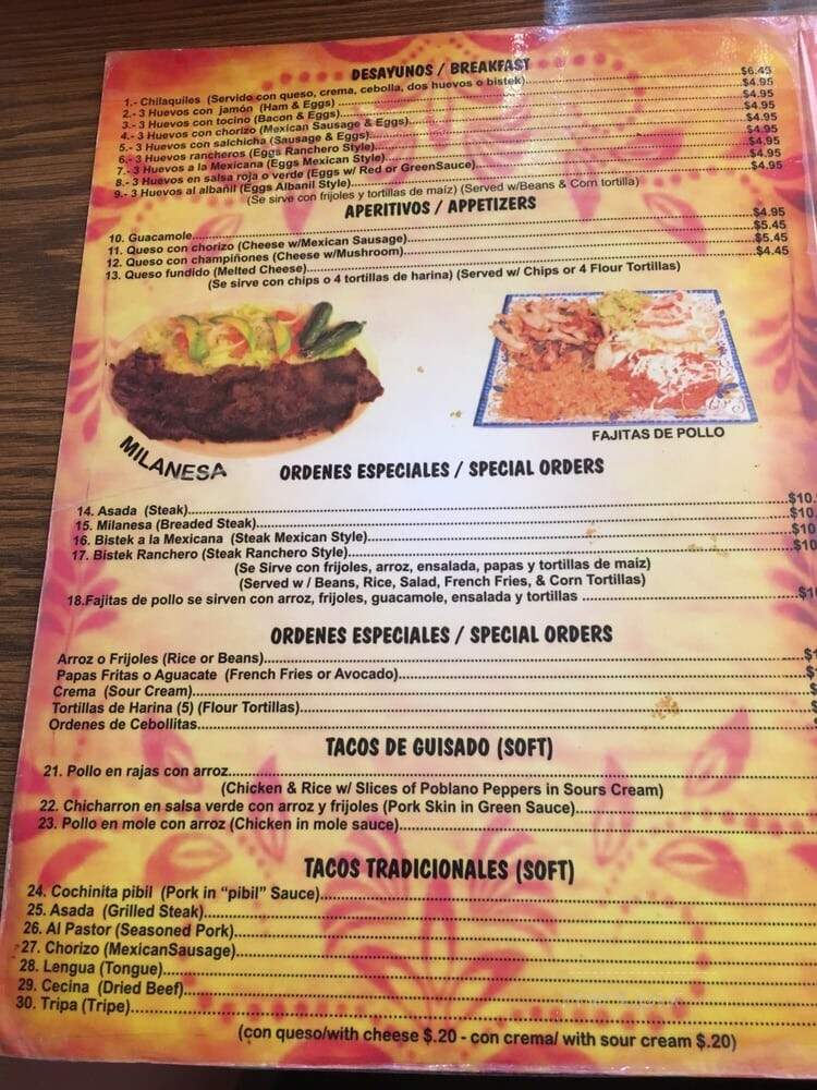 Tortacos Soto - Rockford, IL menu_pic