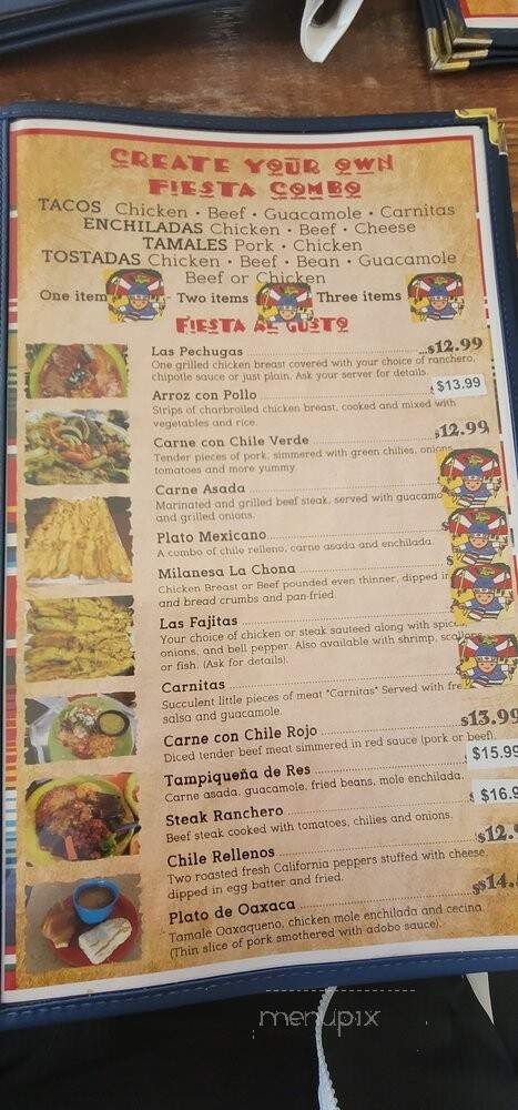 Fiesta Mexican Restaurant - Oceanside, CA menu_pic