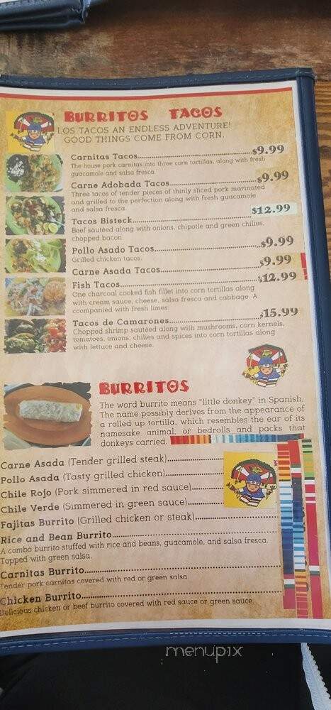 Fiesta Mexican Restaurant - Oceanside, CA menu_pic