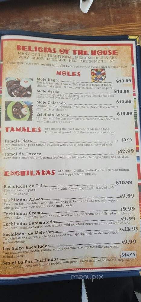 Fiesta Mexican Restaurant - Oceanside, CA menu_pic