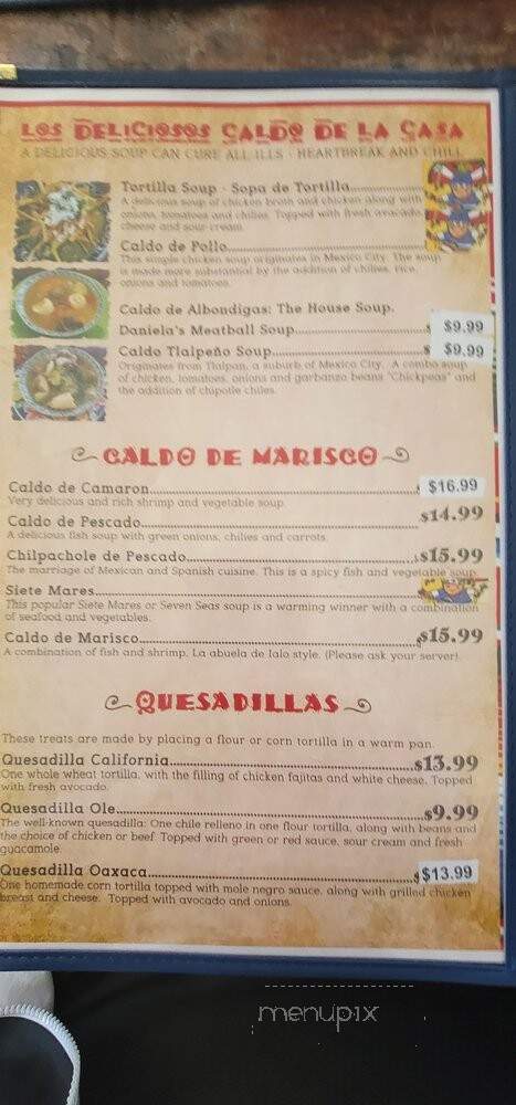 Fiesta Mexican Restaurant - Oceanside, CA menu_pic