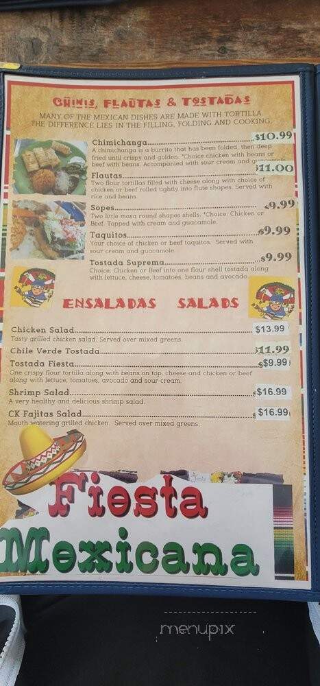 Fiesta Mexican Restaurant - Oceanside, CA menu_pic