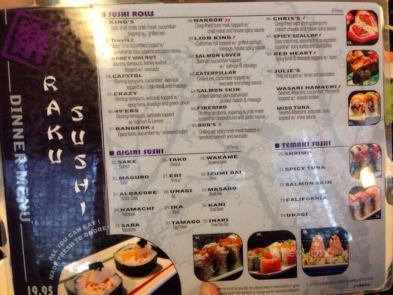 RAKU Sushi - West Sacramento, CA menu_pic