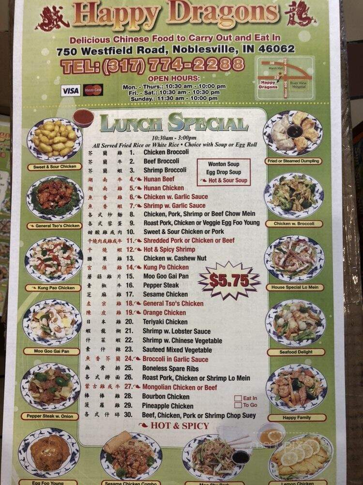 Happy Dragon - Noblesville, IN menu_pic