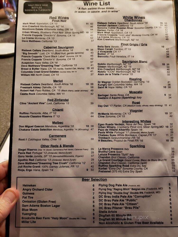 Chef Tony's of Bethesda - Bethesda, MD menu_pic