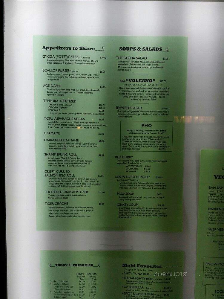 Tiger Sushi - Bloomington, MN menu_pic