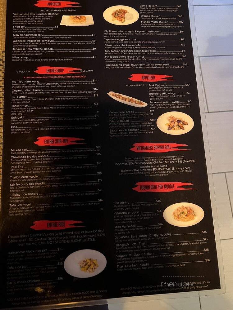 Tao - San Diego, CA menu_pic