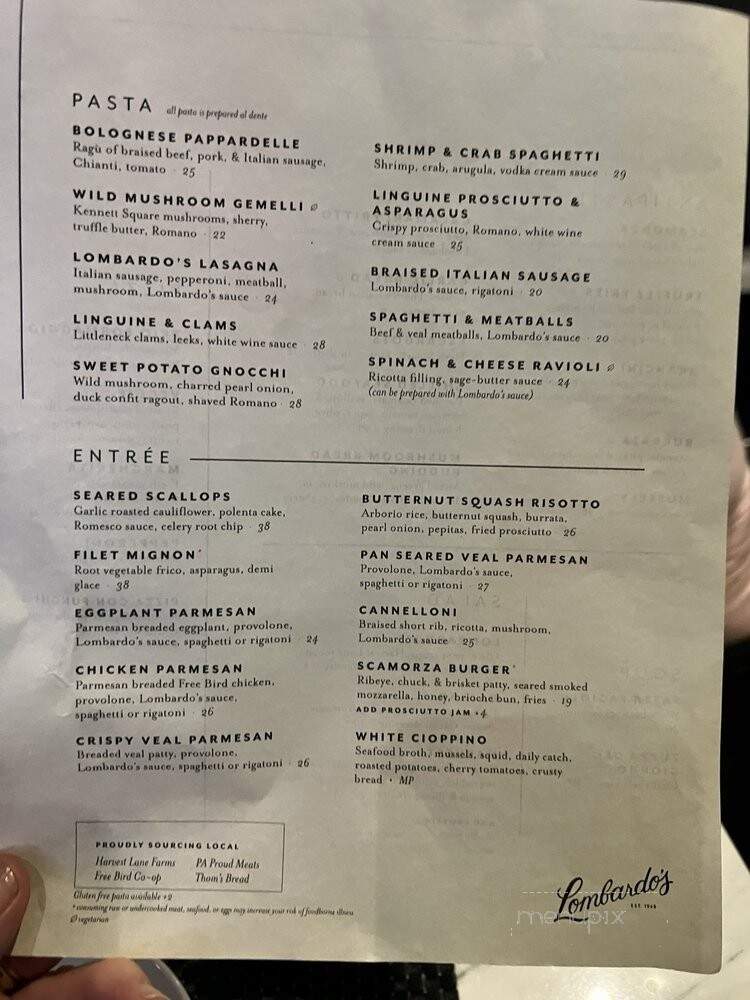 Lombardo's Italian American - Lancaster, PA menu_pic