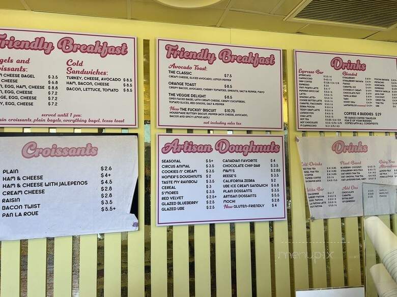 Friendly Donut & Yogurt Shop - Orange, CA menu_pic