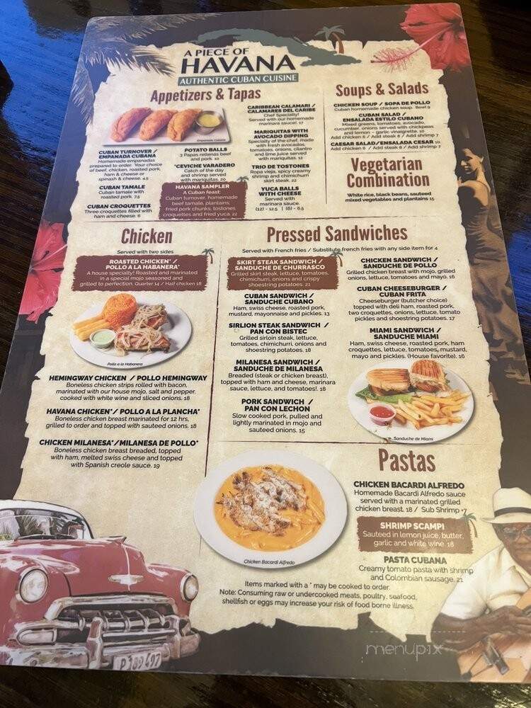 A Piece of Havana - Charlotte, NC menu_pic