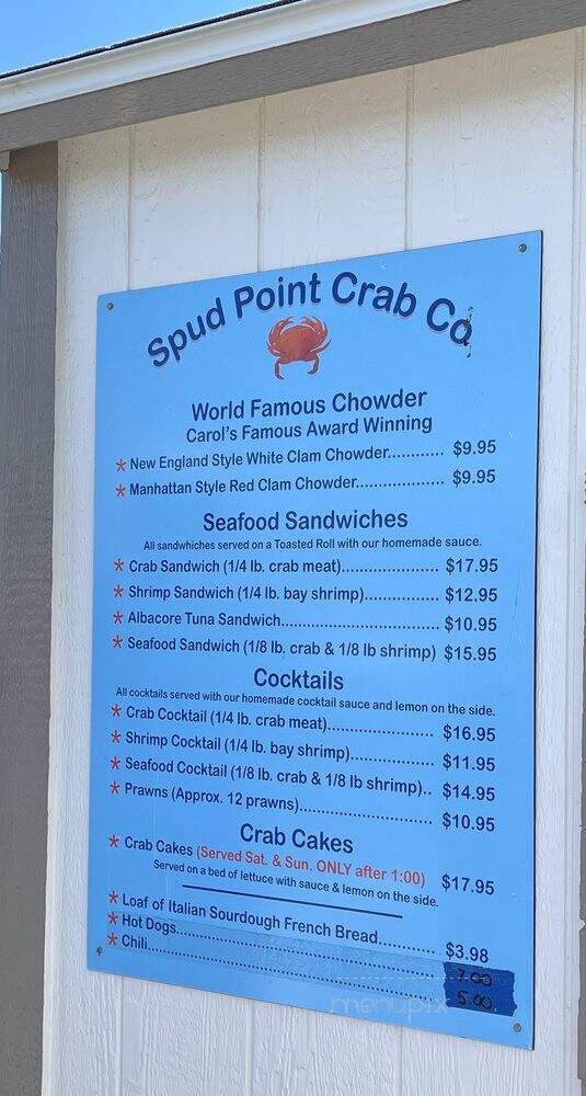 Spud Point Crab Company - Bodega Bay, CA menu_pic