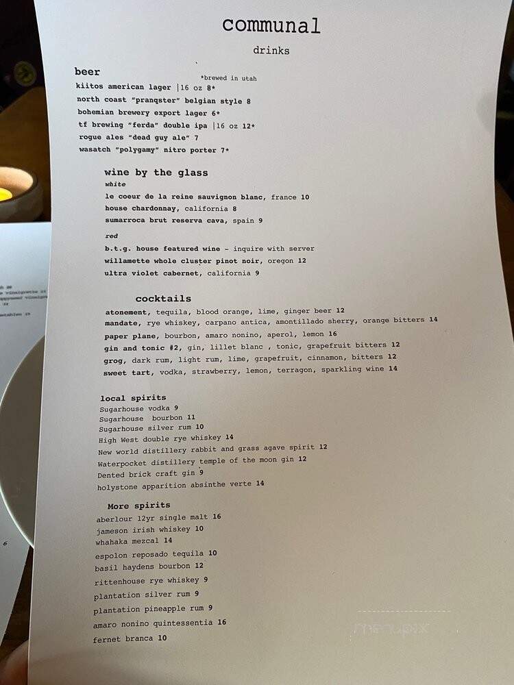 Communal - Provo, UT menu_pic