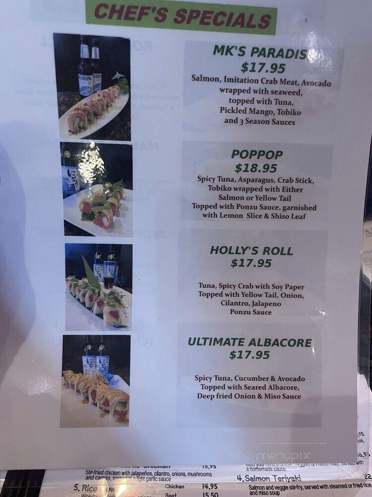Mk's Sushi - Bedford, TX menu_pic