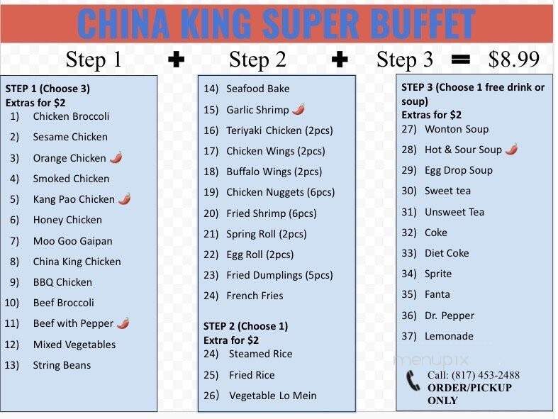 China King Super Buffet - Arlington, TX menu_pic
