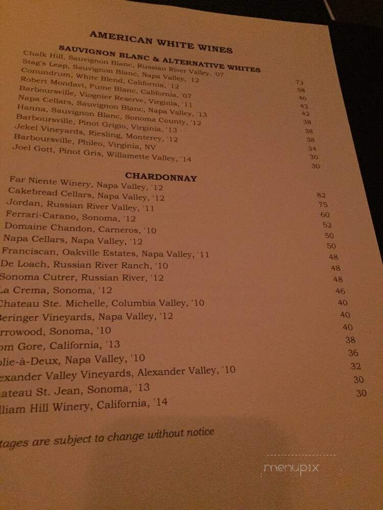 Shula's America's Steak House - Richmond, VA menu_pic